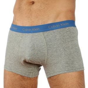 Фото Мужские трусы боксеры серые с голубой резинкой Calvin Klein 365 new