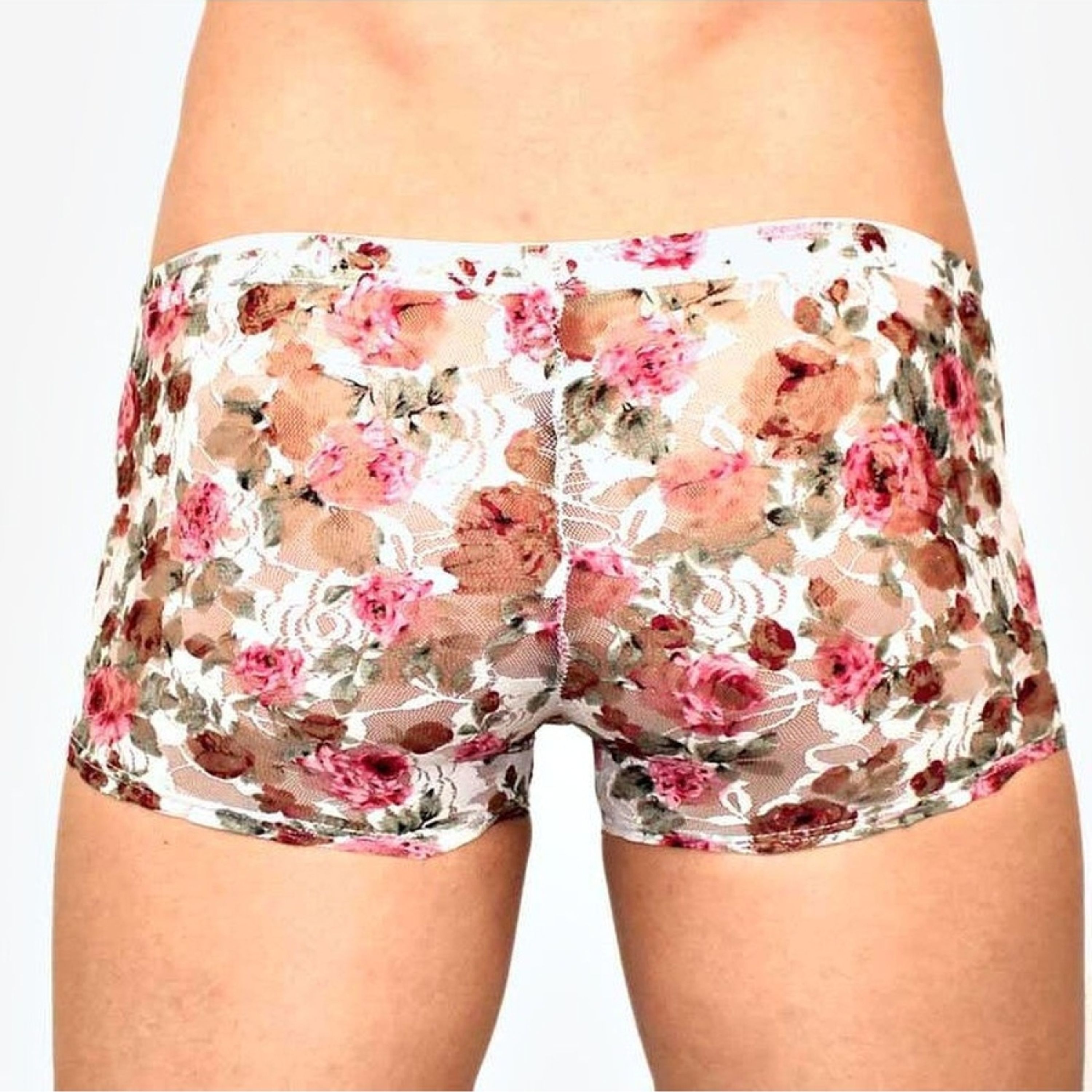 Мужские трусы боксеры белые с розами Romeo Rossi Boxer RR00227 фото 3