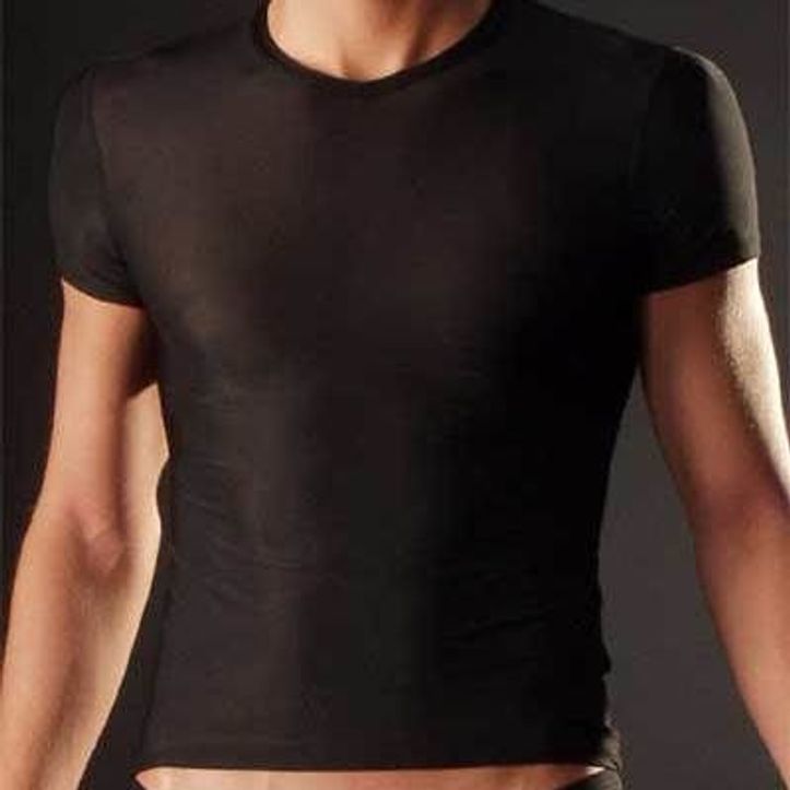 Мужская футболка прозрачная черная Manstore Bungee Tee Hysteria Black под шелк 