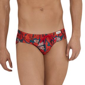 Фото Мужские плавки красные с принтом Clever Moda ORACLE SWIMSUIT BRIEF 115205