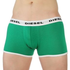 Фото Мужские трусы боксеры зеленые с белой резинкой Diesel 