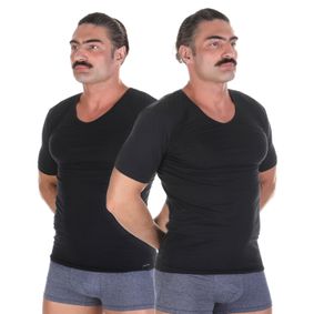 Фото Набор мужских футболок 2в1 с v-вырезом черный BALDESSARINI 90004/6061 9009
