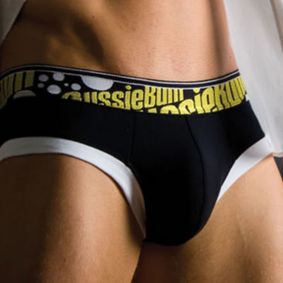 Фото  Мужские трусы брифы Aussiebum Flaunt Brief Yellow & Black