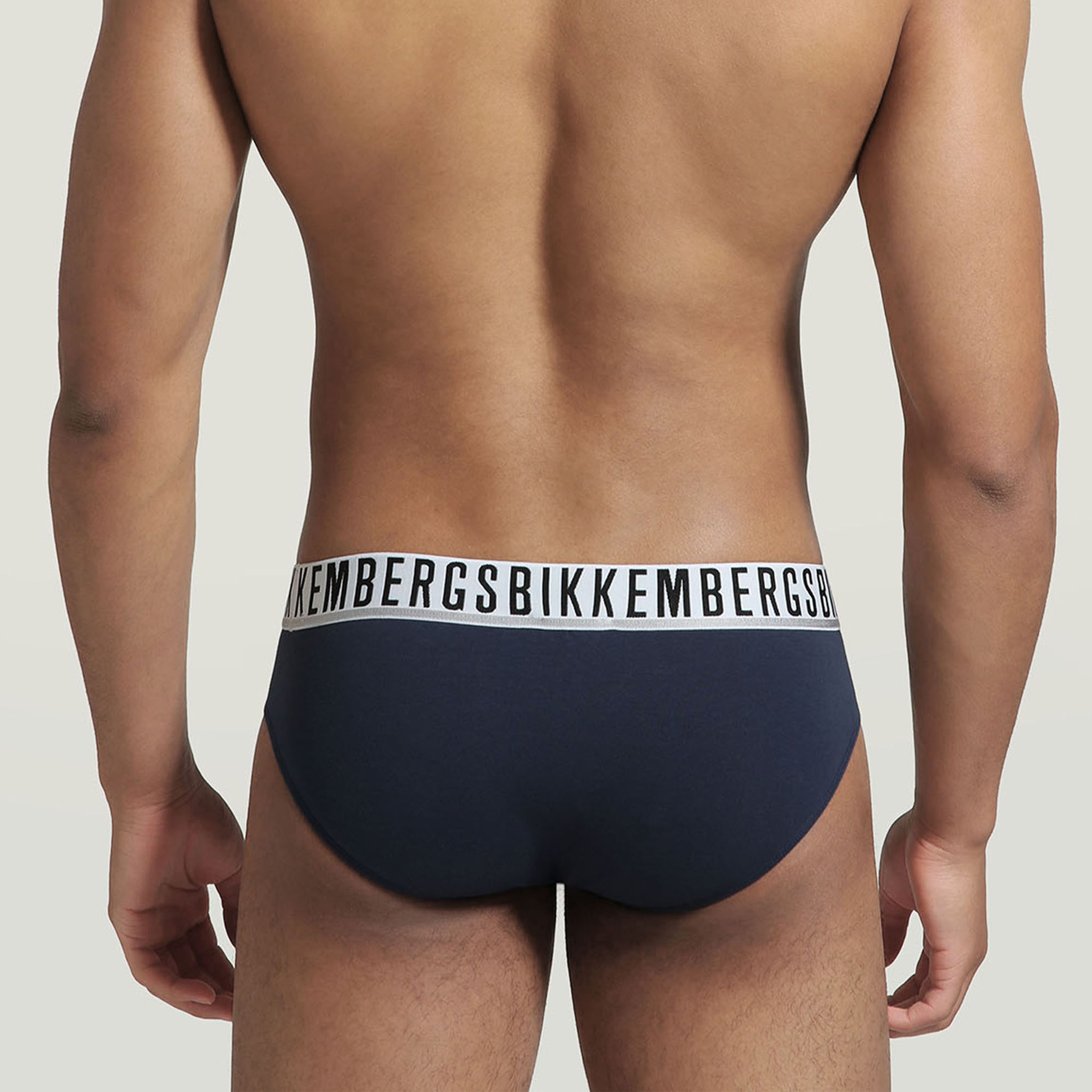 Мужские трусы брифы (белый, темно-синий, черный) набор 3в1 Bikkembergs ESSENTIAL BKK1USP01TR фото 5