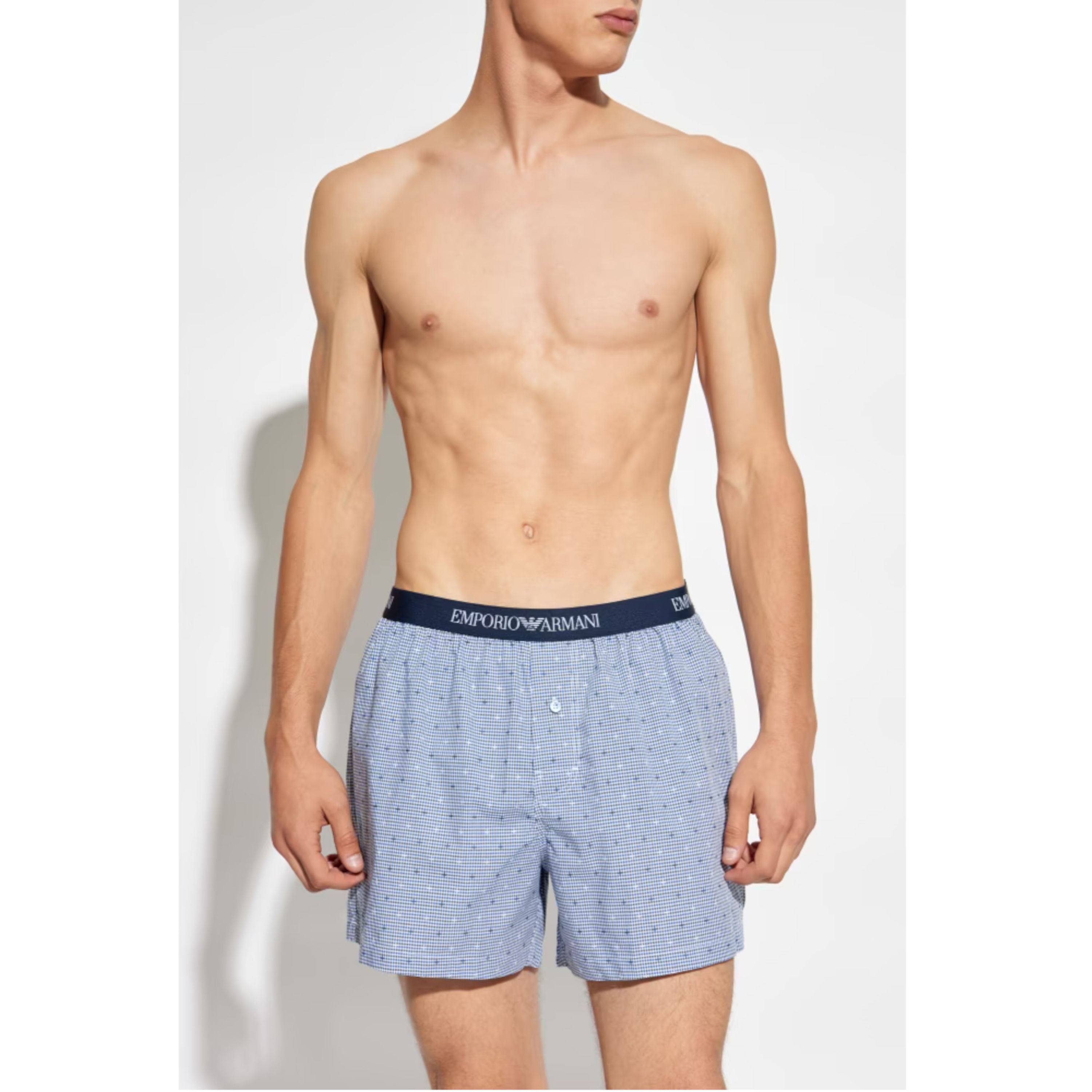 Мужские трусы-шорты голубые Emporio Armani 110991_4F576 20611 фото 2