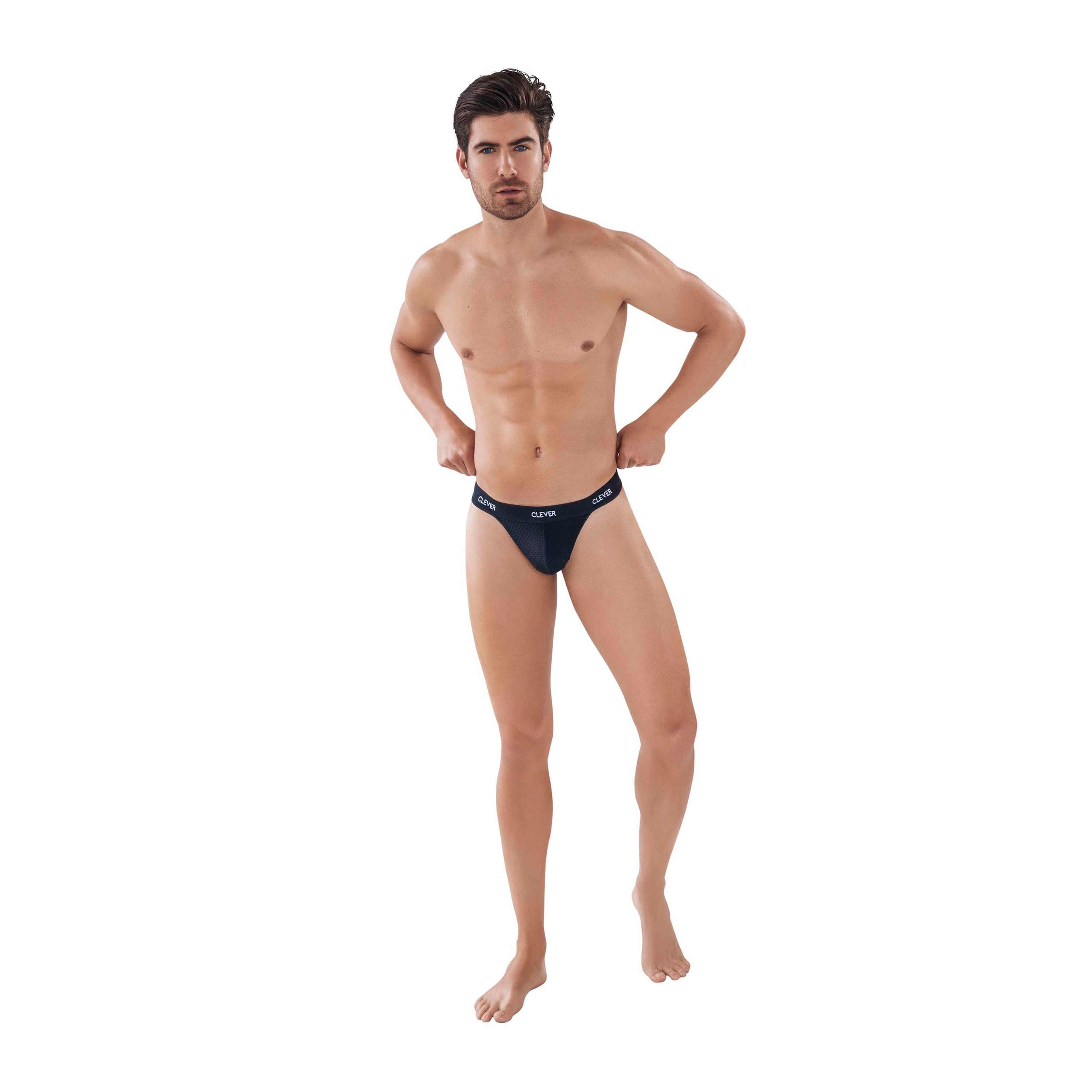 Мужские трусы тонги черные в сетку Clever LATIN LUST THONG 087611 фото 1