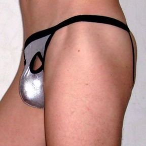 Фото Мужские трусы стринги серебристые String Shine Silver Eyes 1050
