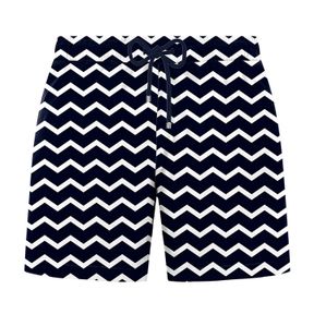 Фото Мужские шорты пляжные черные с белым принтом JOHN FRANK JFSSSWL128-ZIGZAG