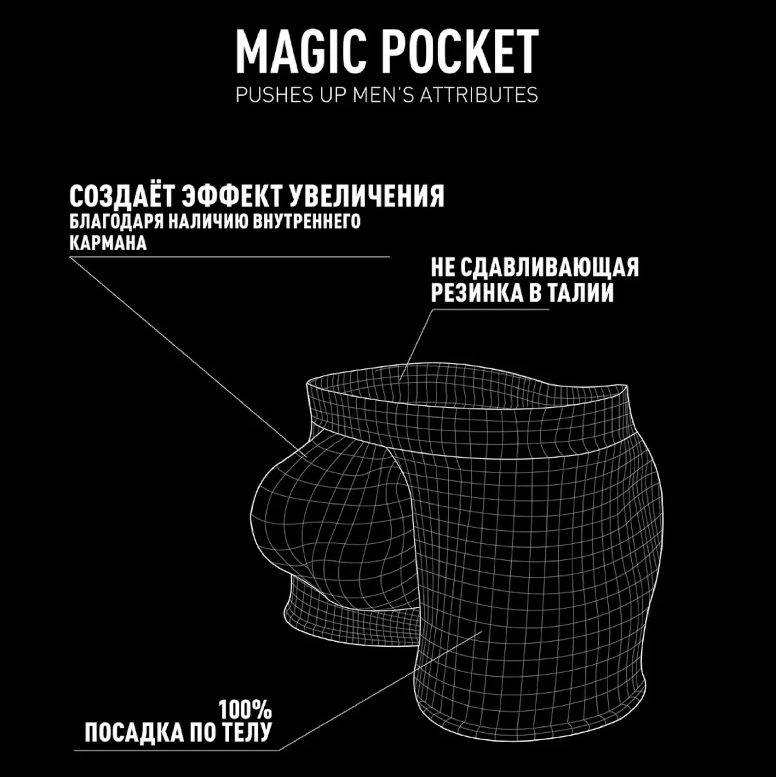 Мужские трусы неоновый голубой хипсы ATLANTIC Magic Pocket MH-1191/01 фото 5