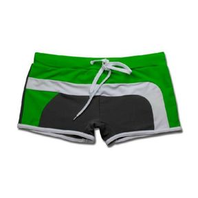 Фото Мужские плавки боксеры темно-серые с зеленым Superbody Swim Boxer