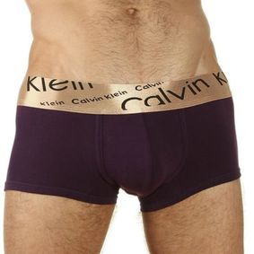 Фото Мужские трусы хипсы темно-фиолетовые с косой резинкой Calvin Klein Bronze Boxer
