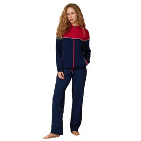 Фото Женский спортивный костюм на молнии темно-синий Doreanse 4224