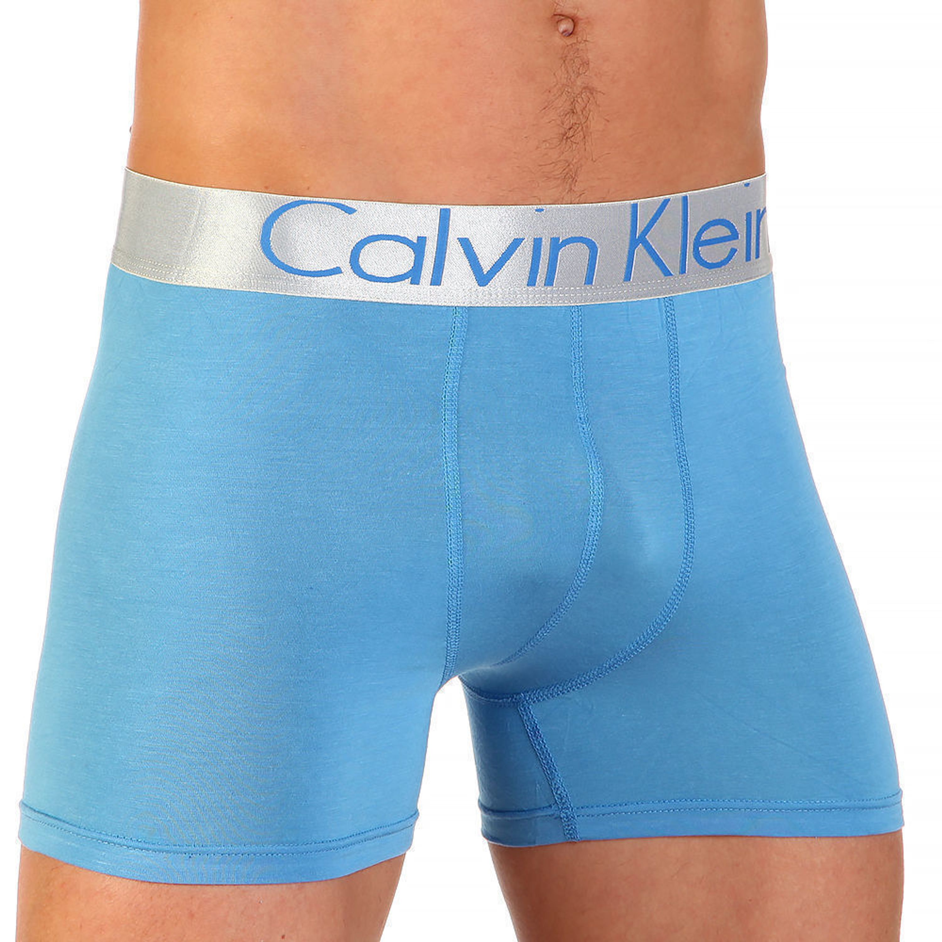 Мужские трусы боксеры голубые  Calvin Klein Long Modal Boxer фото 1