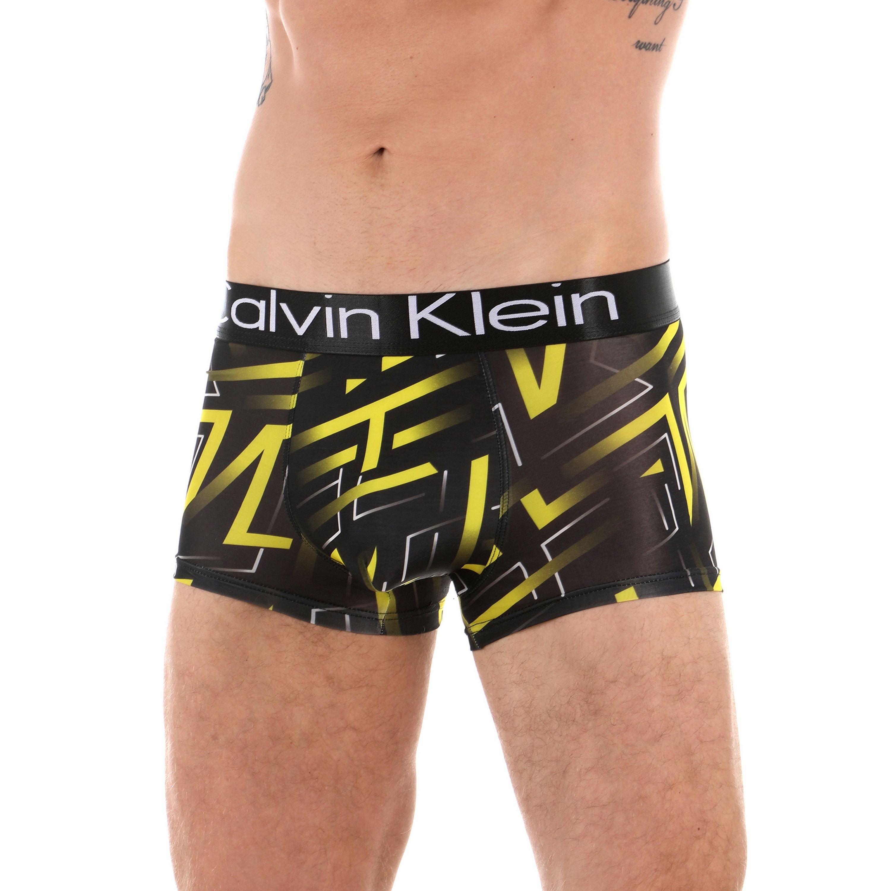 Мужские трусы боксеры черно-желтые Calvin Klein фото 1