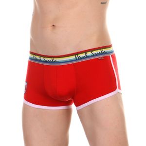 Фото Мужские трусы хипсы красные с разноцветной резинкой Paul Smith