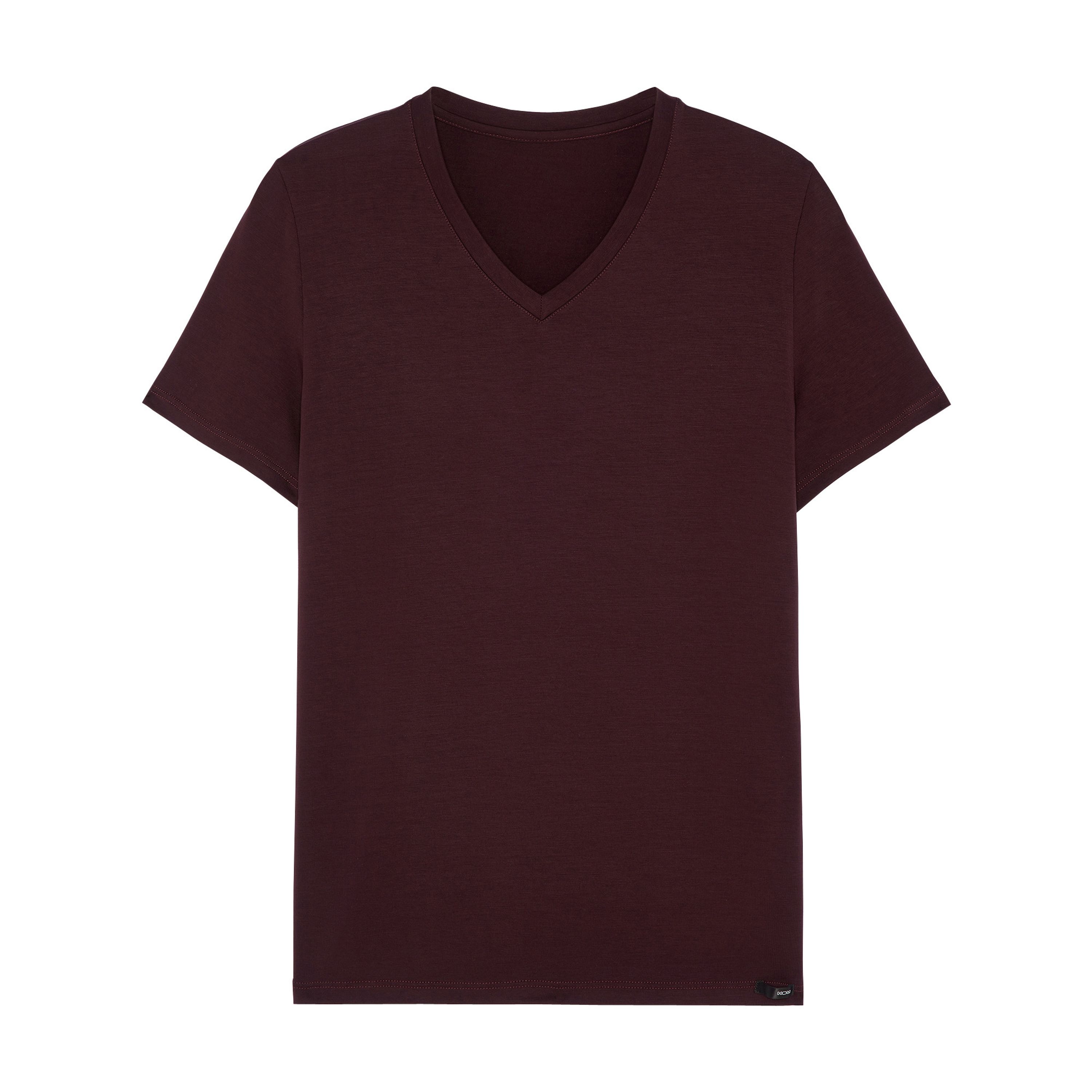 Мужская футболка бордовая HOM TENCEL SOFT Tee-Shirt V Neck 402466_4000ZQ фото 4