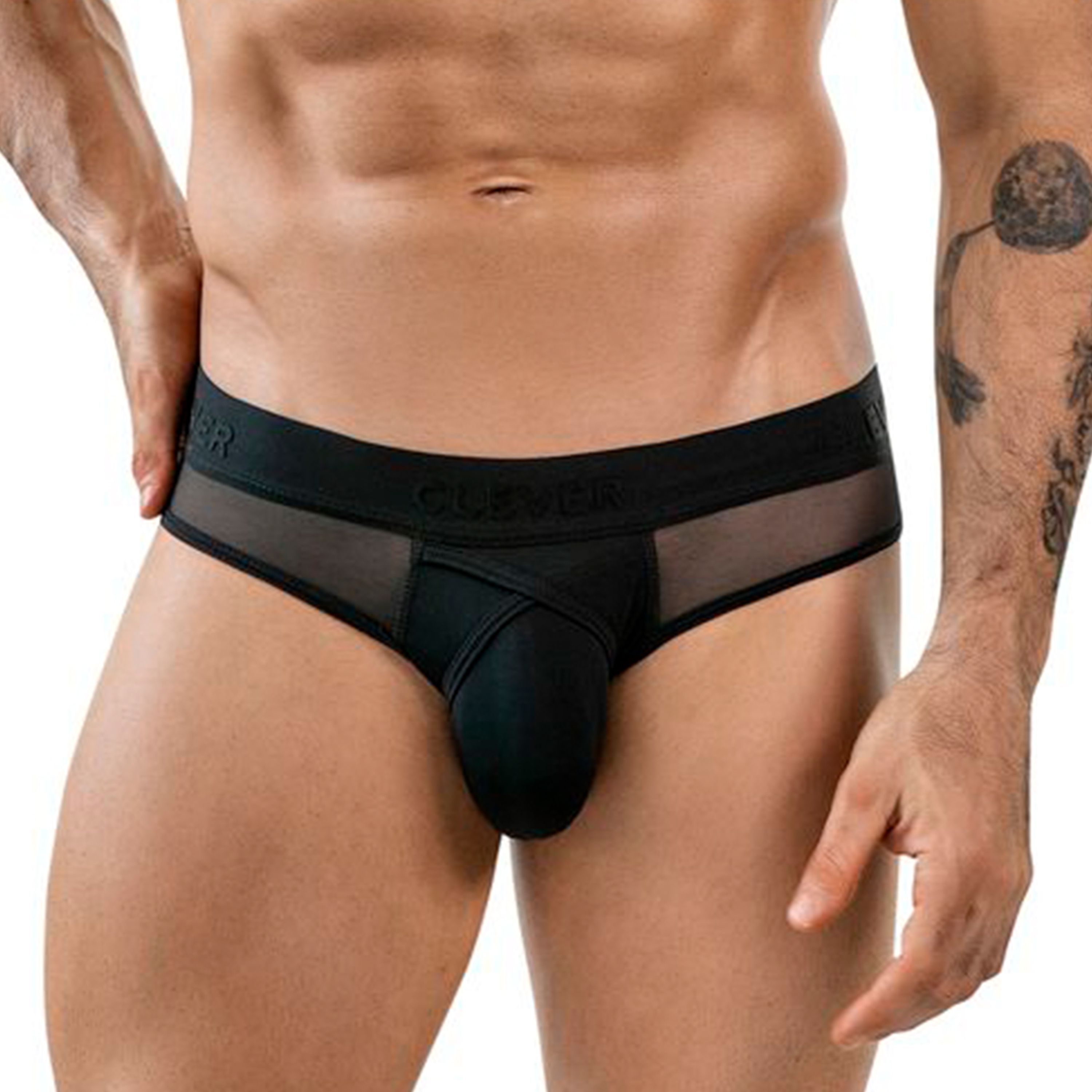 Мужские трусы брифы черные с сеткой Clever Moda EROS BRIEF 184911 фото 1