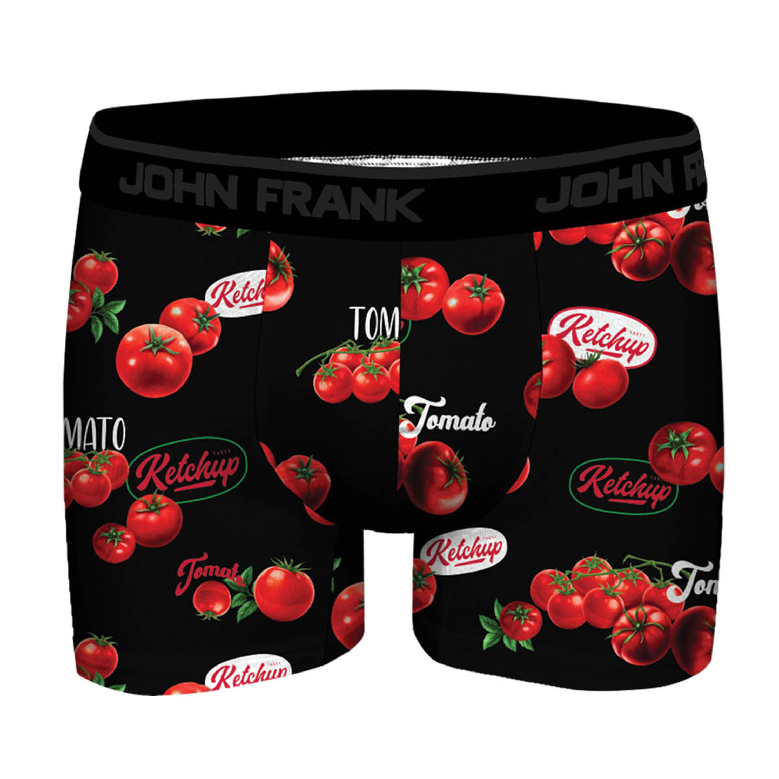 Мужские трусы боксеры черные с принтом JOHN FRANK JFBDMOD147-TOMATO фото 1