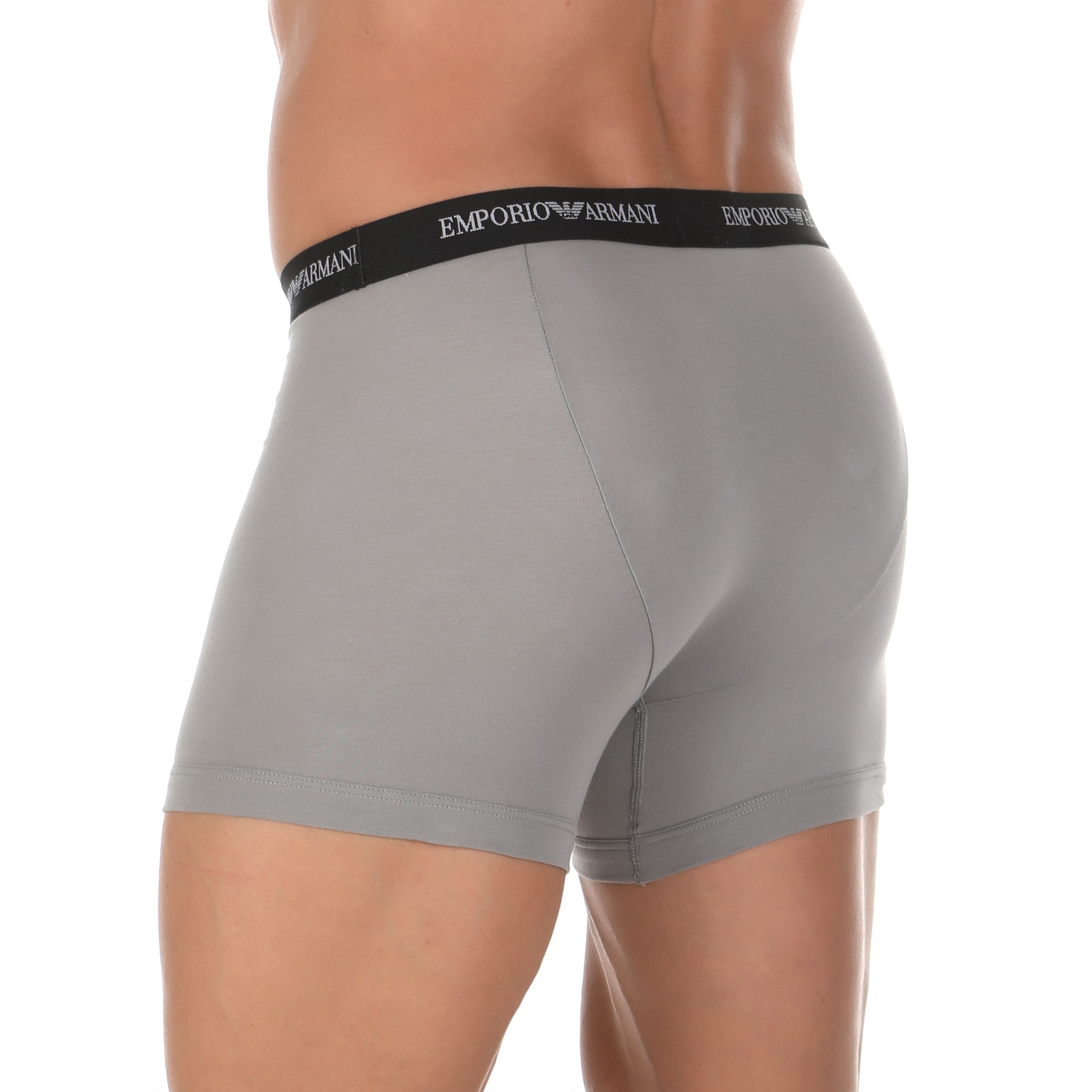 Набор мужских трусов боксеров 2в1 (черные, серые) Emporio Armani 111268_CC717 03320 фото 3