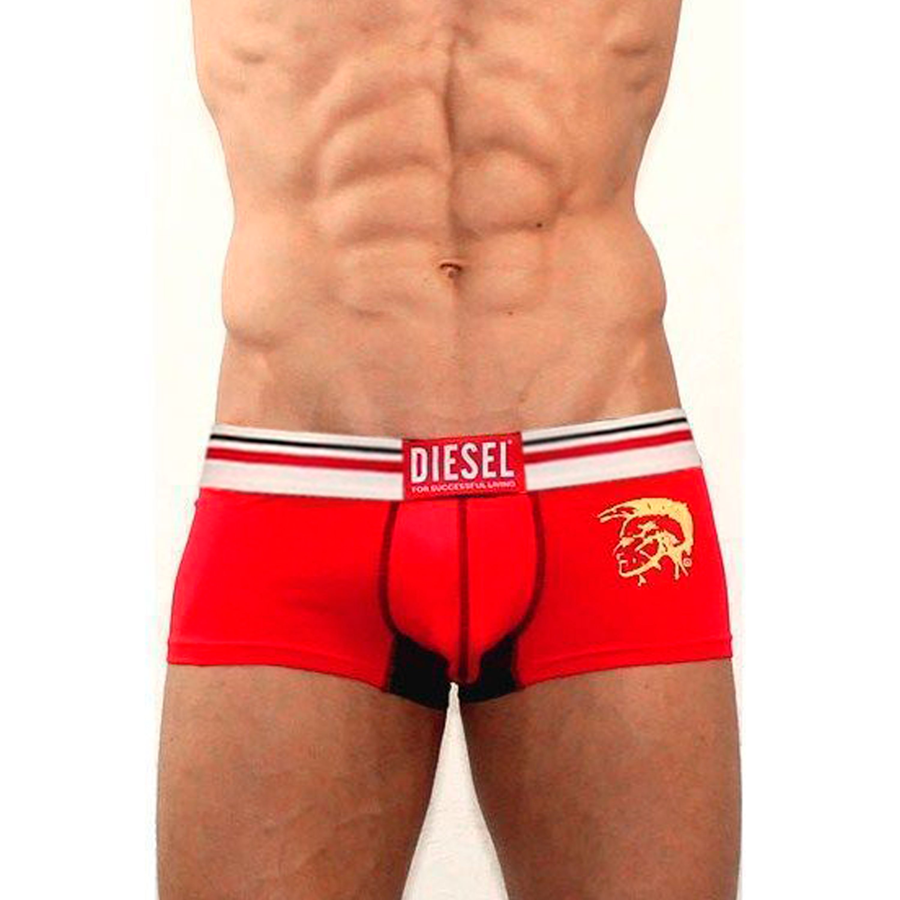 Мужские трусы хипсы красные с черной вставкой Diesel Red фото 2