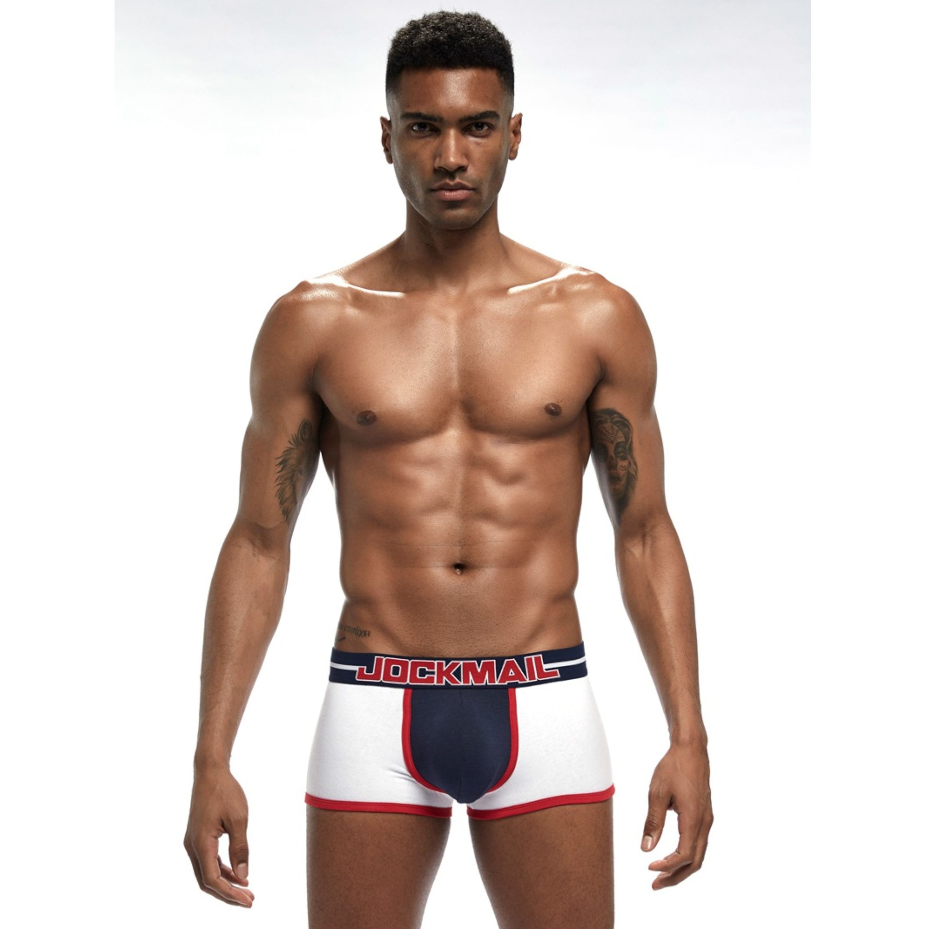Мужские трусы боксеры белые с push up JOCKMAIL JM6038-1 фото 1