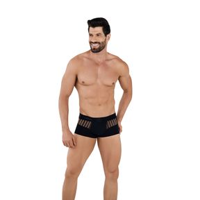 Фото Мужские трусы хипсы черные с сетчатыми вставками Clever Moda LUCERNA LATIN BOXER 103211
