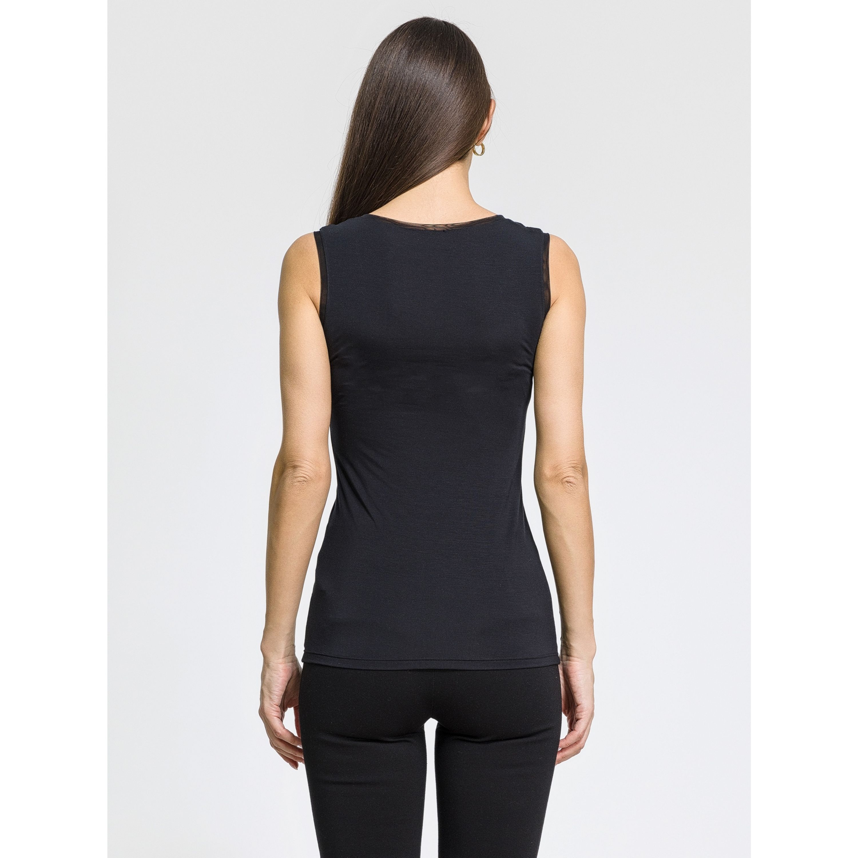 Женская майка черная OROBLU Perfect Line VOBT01648 фото 2
