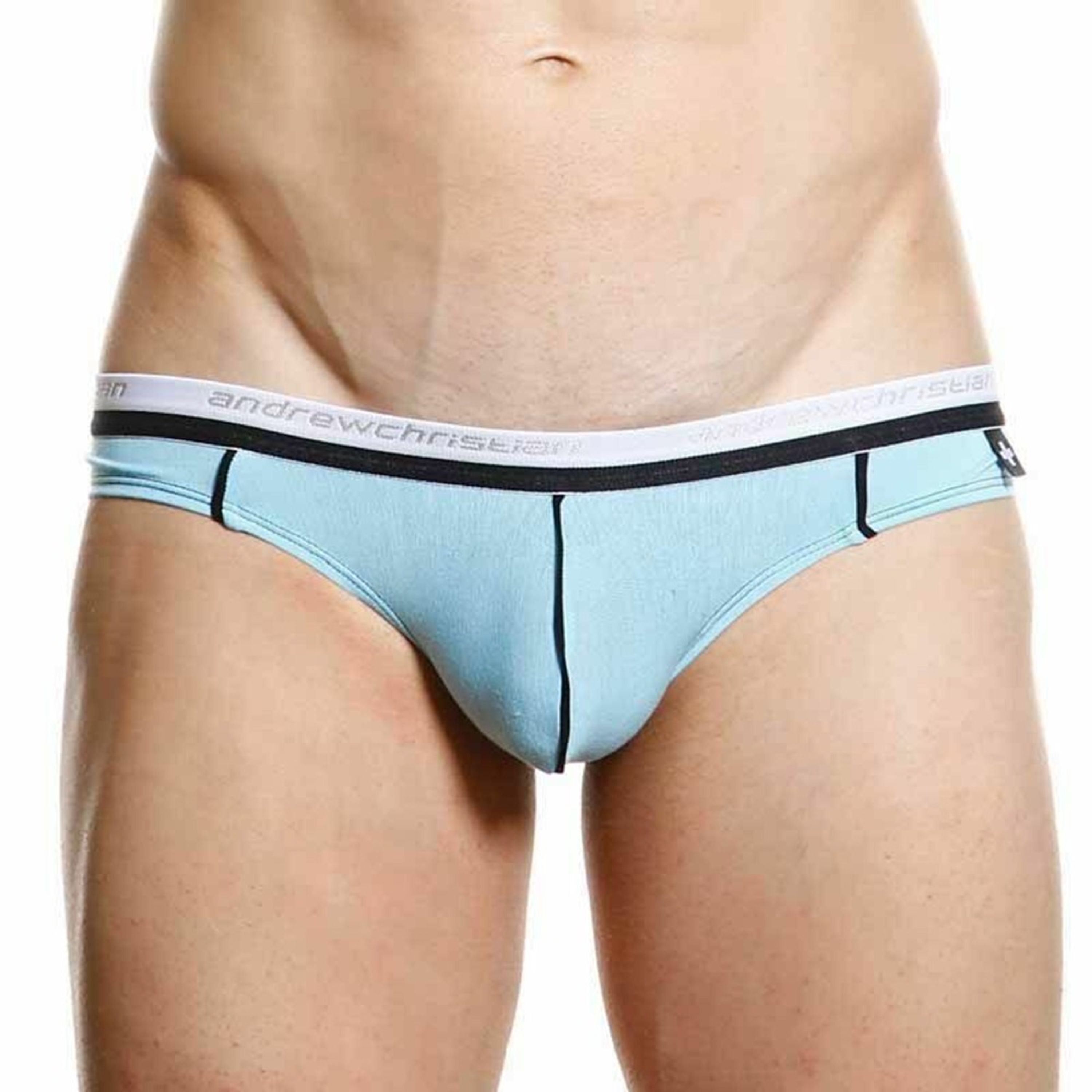 Мужские трусы слипы светло-голубые Andrew Christian V Slim Light Blu фото 2