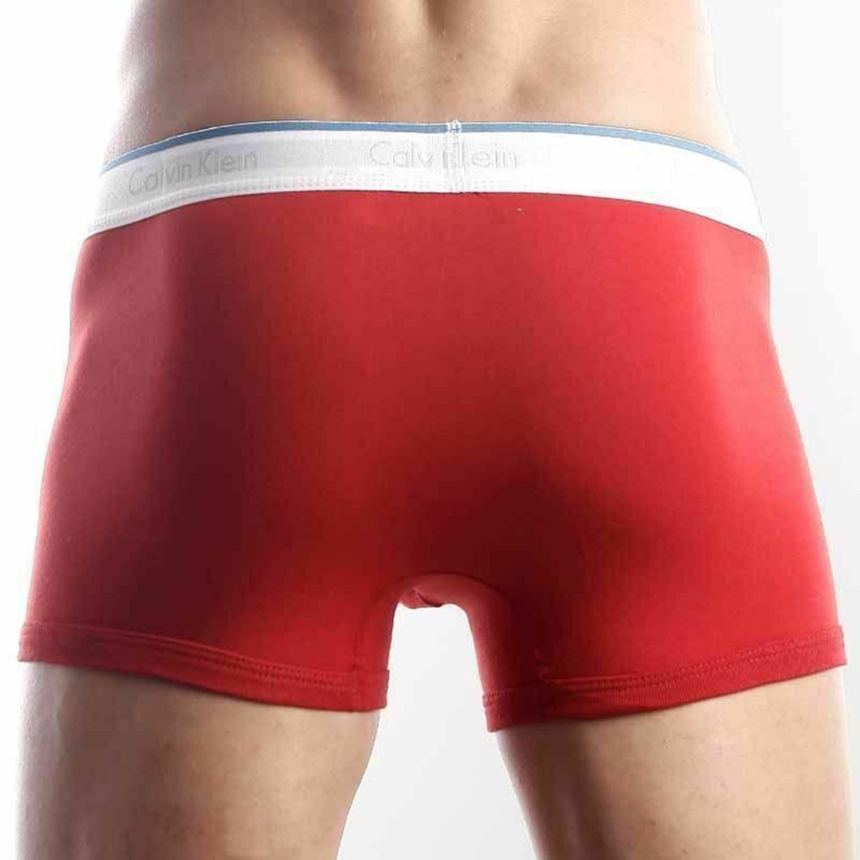  Мужские трусы боксеры Calvin Klein Tech Cool Cotton Red с синей окантовкой фото 4