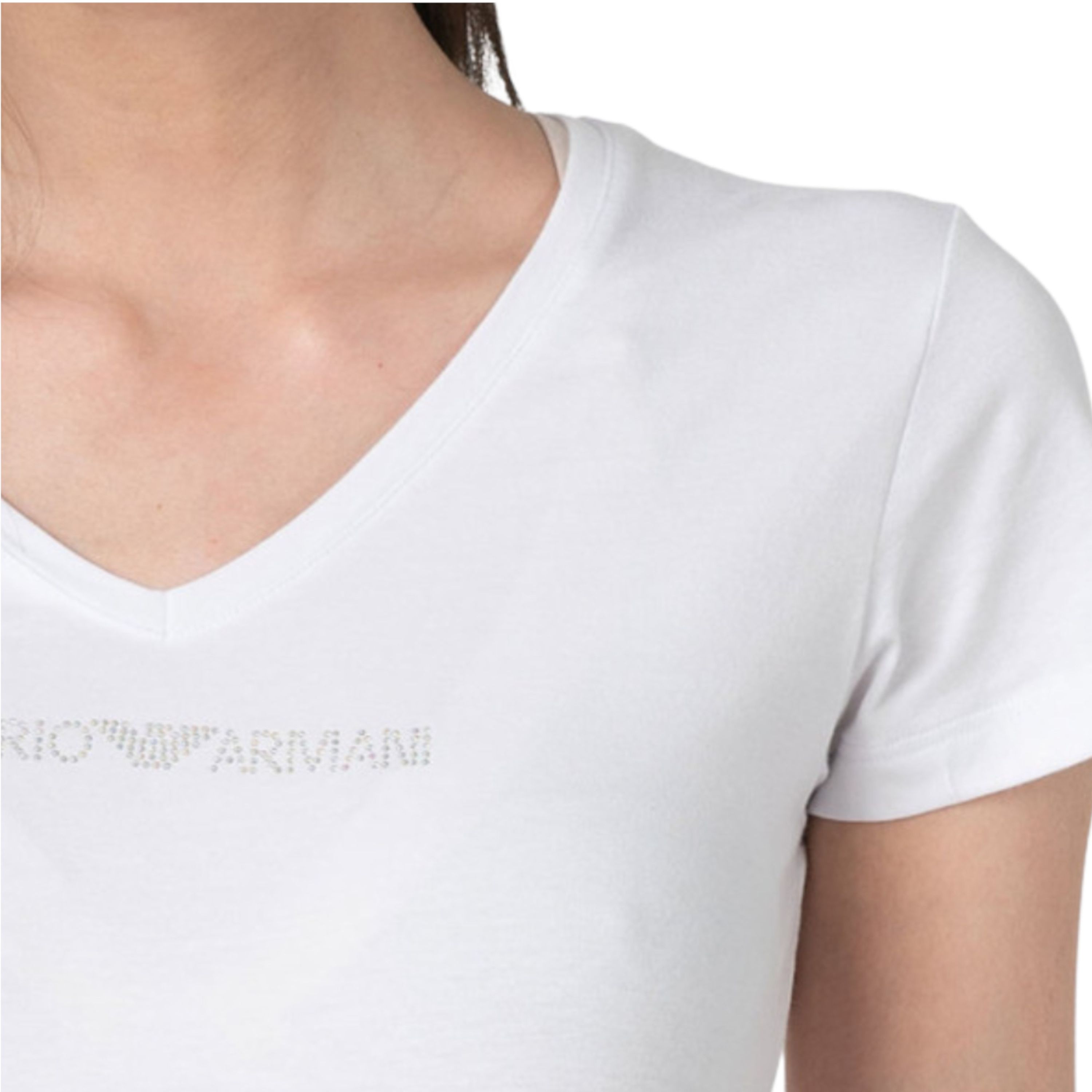 Женская футболка белая V NECK Emporio Armani 164407_CC318 00010 фото 4