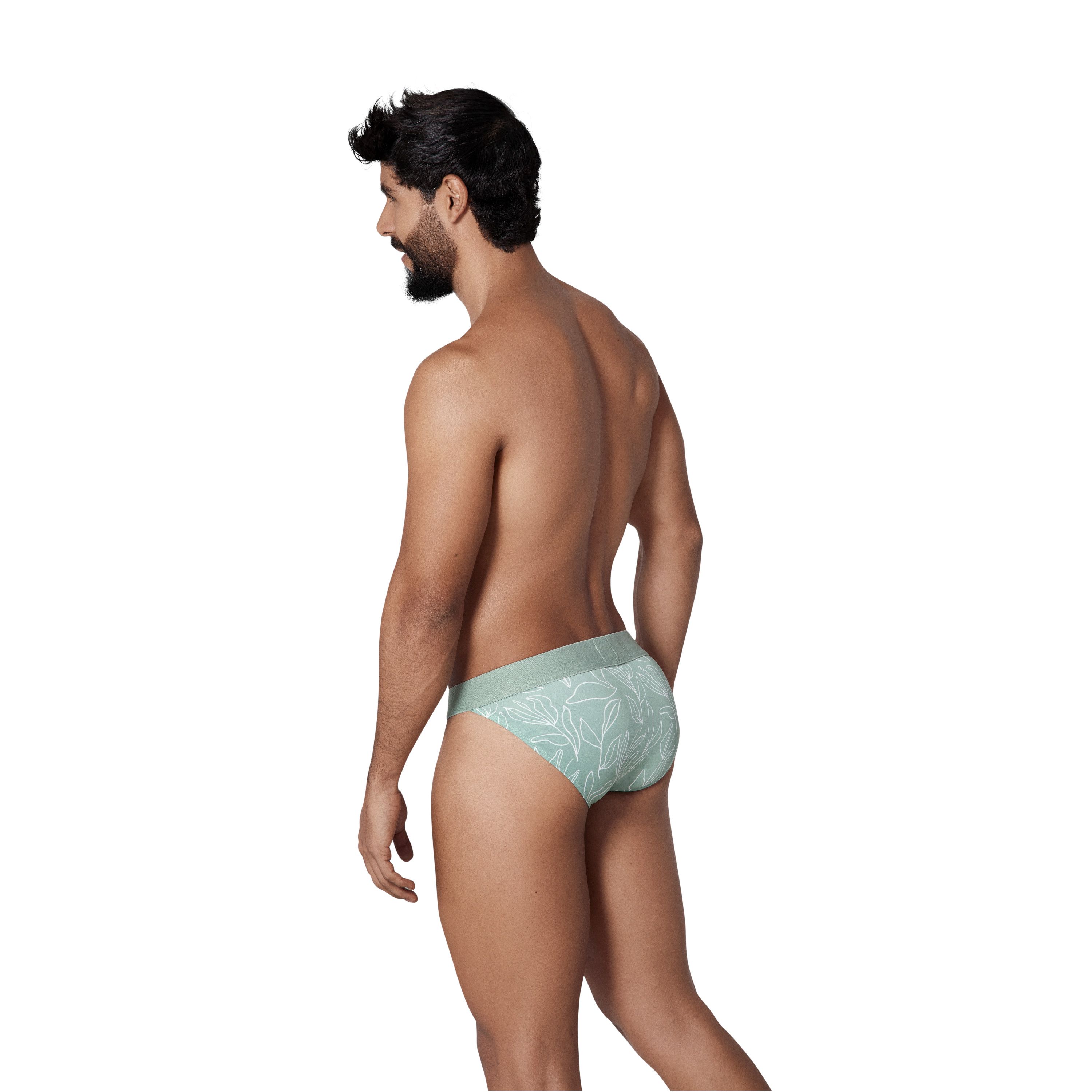 Мужские трусы танга зеленые с принтом Clever CREATION BRIEF BIKINI 132118 фото 3