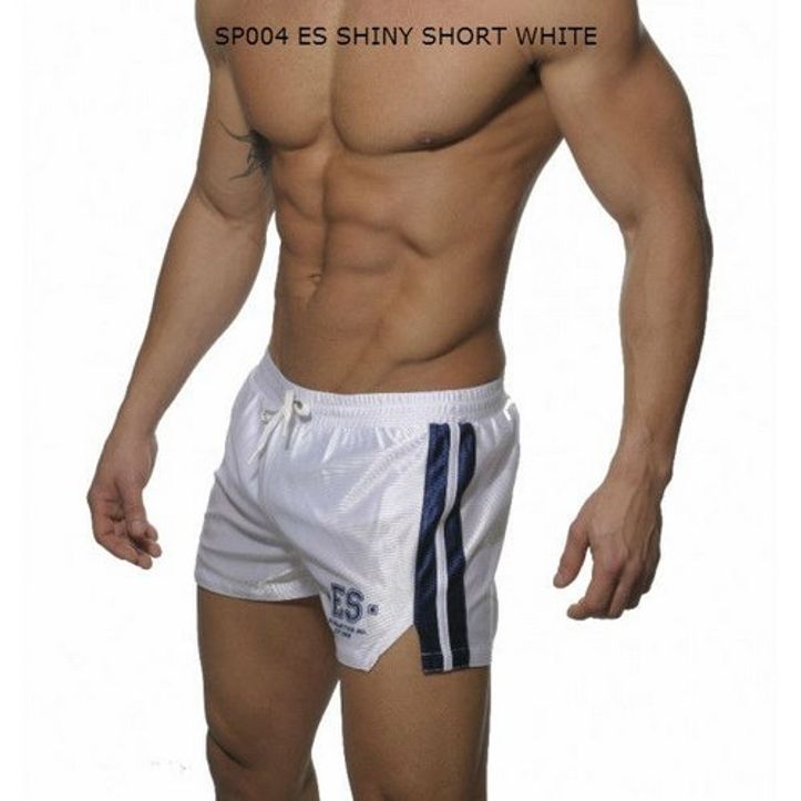 Мужские спортивные шорты белые с синими полосами ES Collection SHORTS WHITE BLUE 