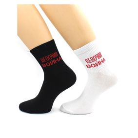 Фото Носки с надписью "Девочка война" черные Hobby Line