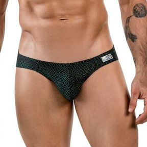 Фото Мужские трусы слипы черные с принтом Clever Moda LABERIN LATIN BRIEF 185311