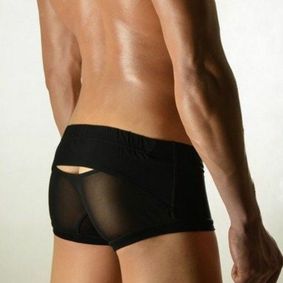 Фото Мужские трусы хипсы черные в сетку DOOP Black Net Trunk