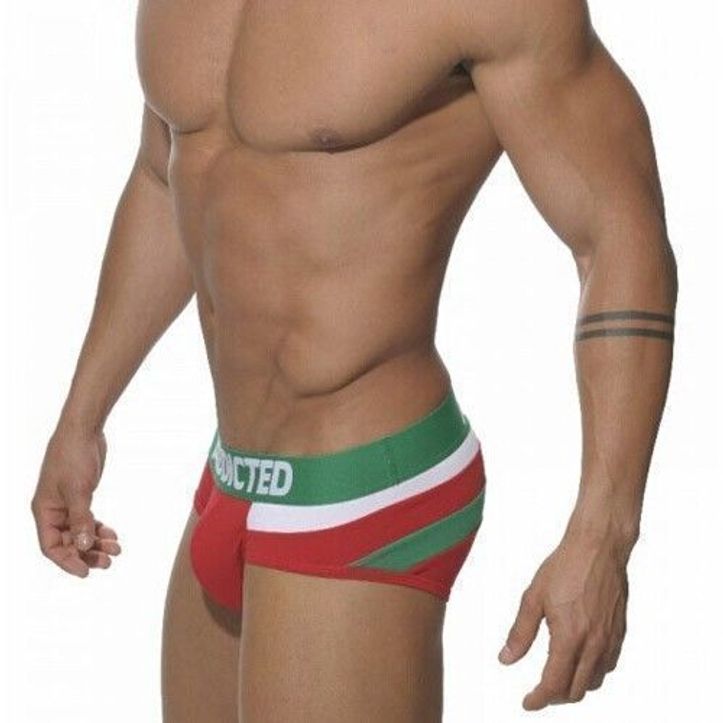 Мужские трусы Addicted World Cup Brief Italy Style брифы красные с флагом Италии фото 3