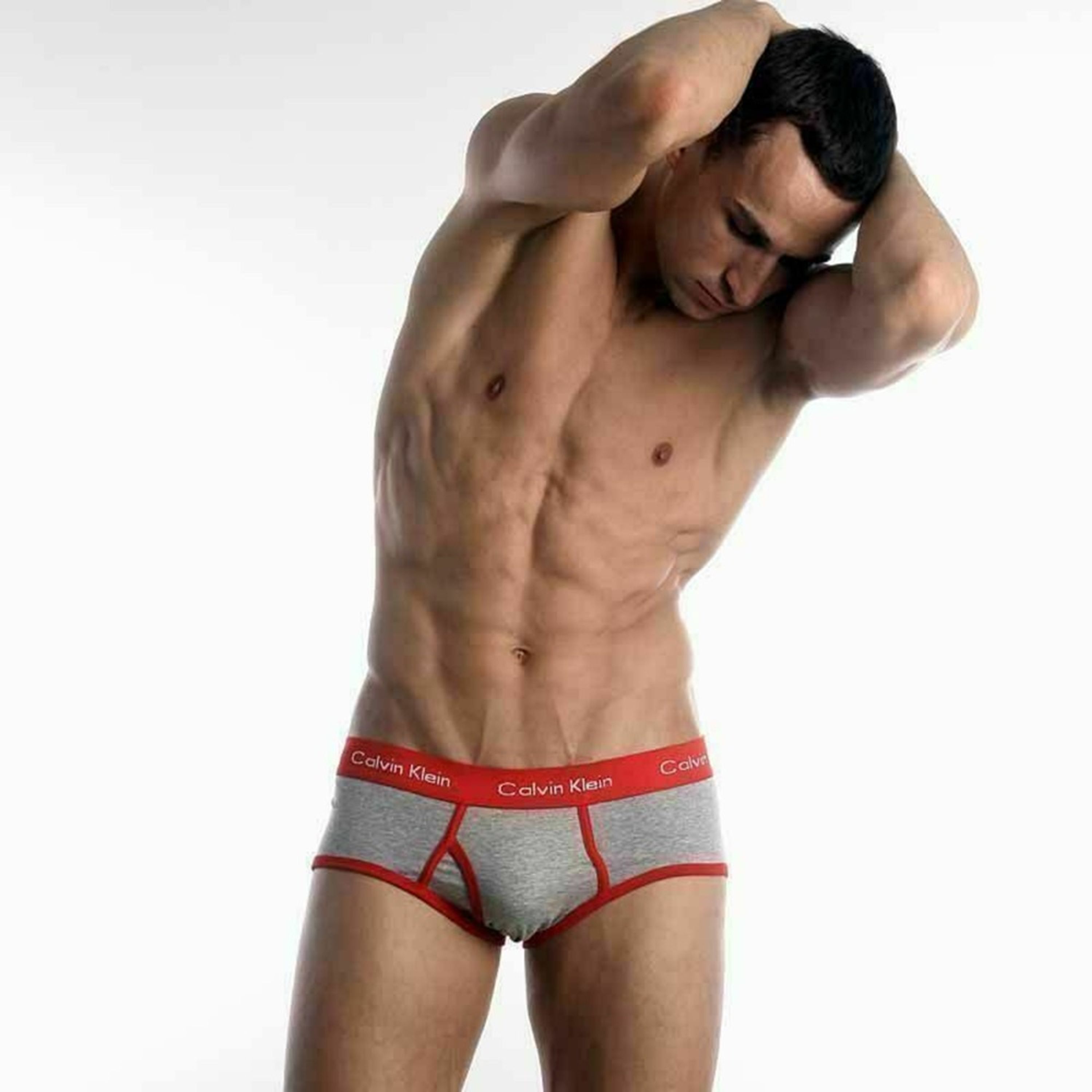 Мужские трусы брифы Calvin Klein 365 Grey Red Brief фото 1