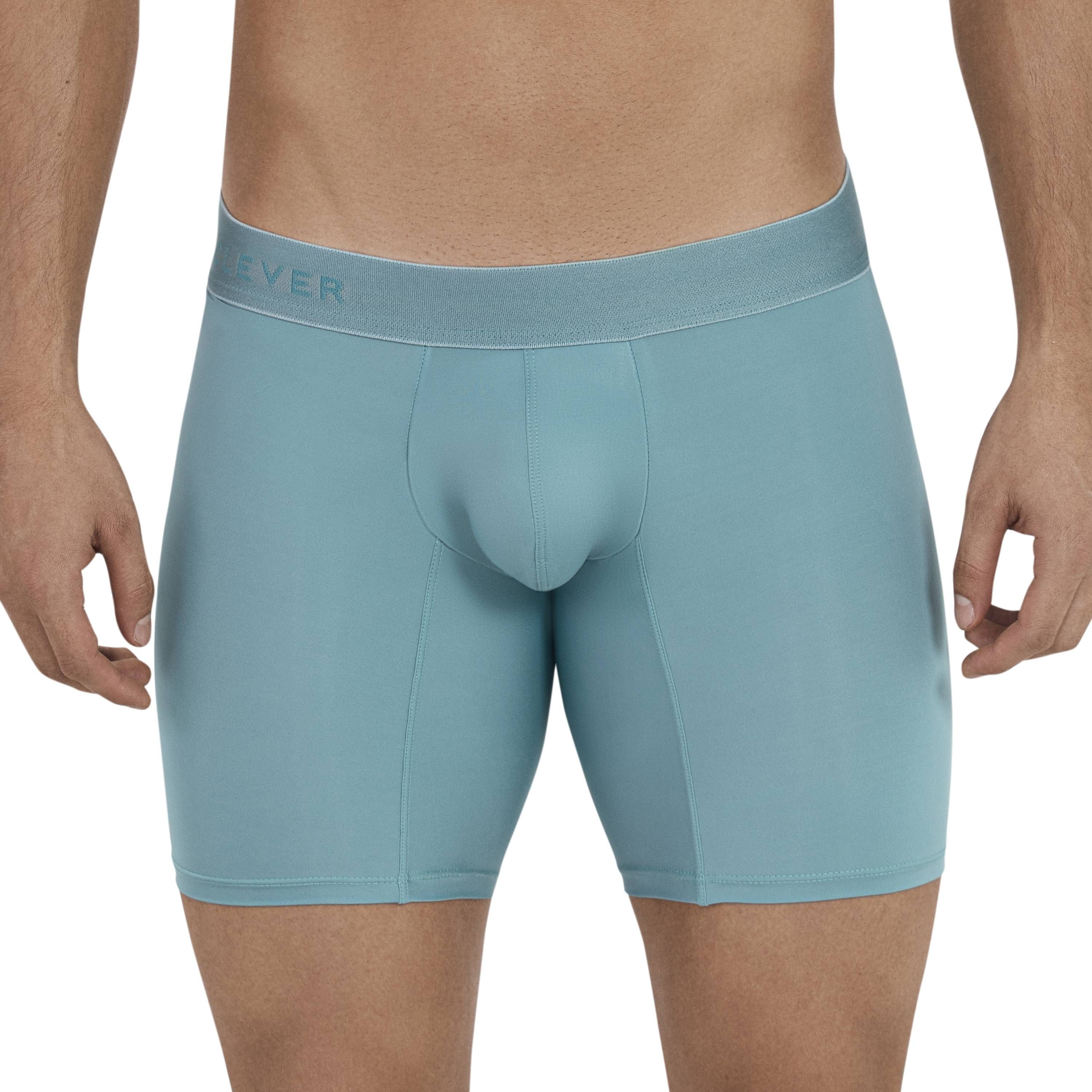 Мужские трусы боксеры удлиненные бирюзовые Clever Moda VITAL LONG BOXER 112510 фото 1