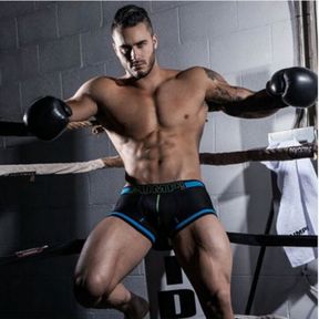 Фото Мужские трусы боксеры в сетку черные PUMP!  H499-2
