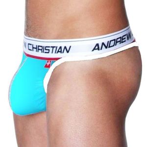 Фото Мужские трусы стринги голубые Andrew Christian String Flexsoft Show AC34