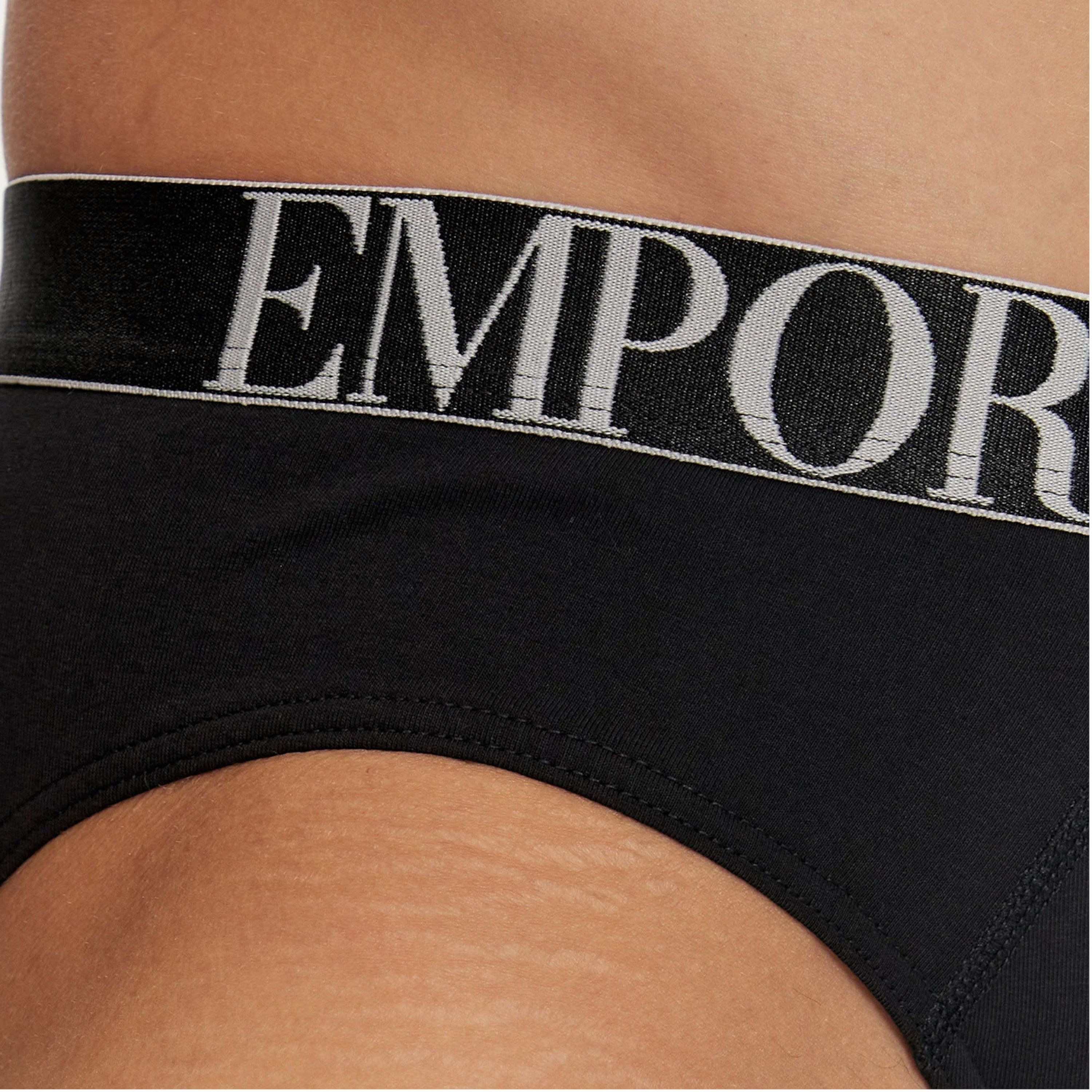 Набор мужских трусов брифов 3в1 черные Emporio Armani 111734_4F726 73320 фото 6