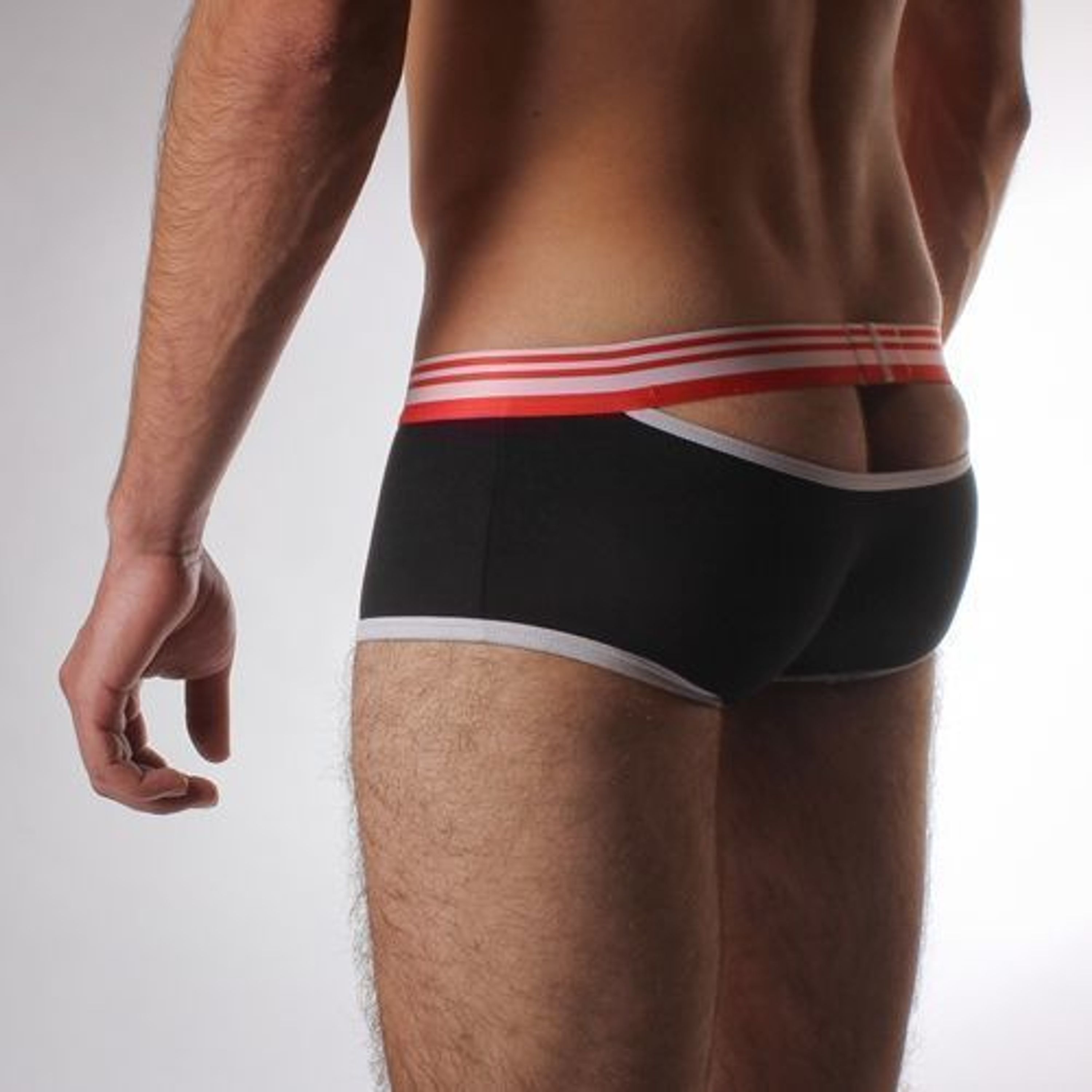 Мужские трусы хипсы с вырезом сзади черные Seeinner Black Boxer фото 3