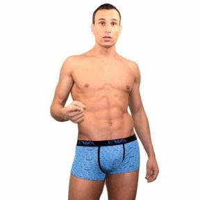 Фото Мужские трусы боксеры голубые Emporio Armani