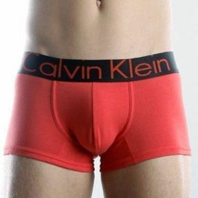 Фото Мужские трусы боксеры красные с черной резинкой Calvin Klein Steel Red Black Waistband Boxer CK02120
