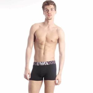 Фото Мужские трусы боксеры Emporio Armani черные с черной резинкой