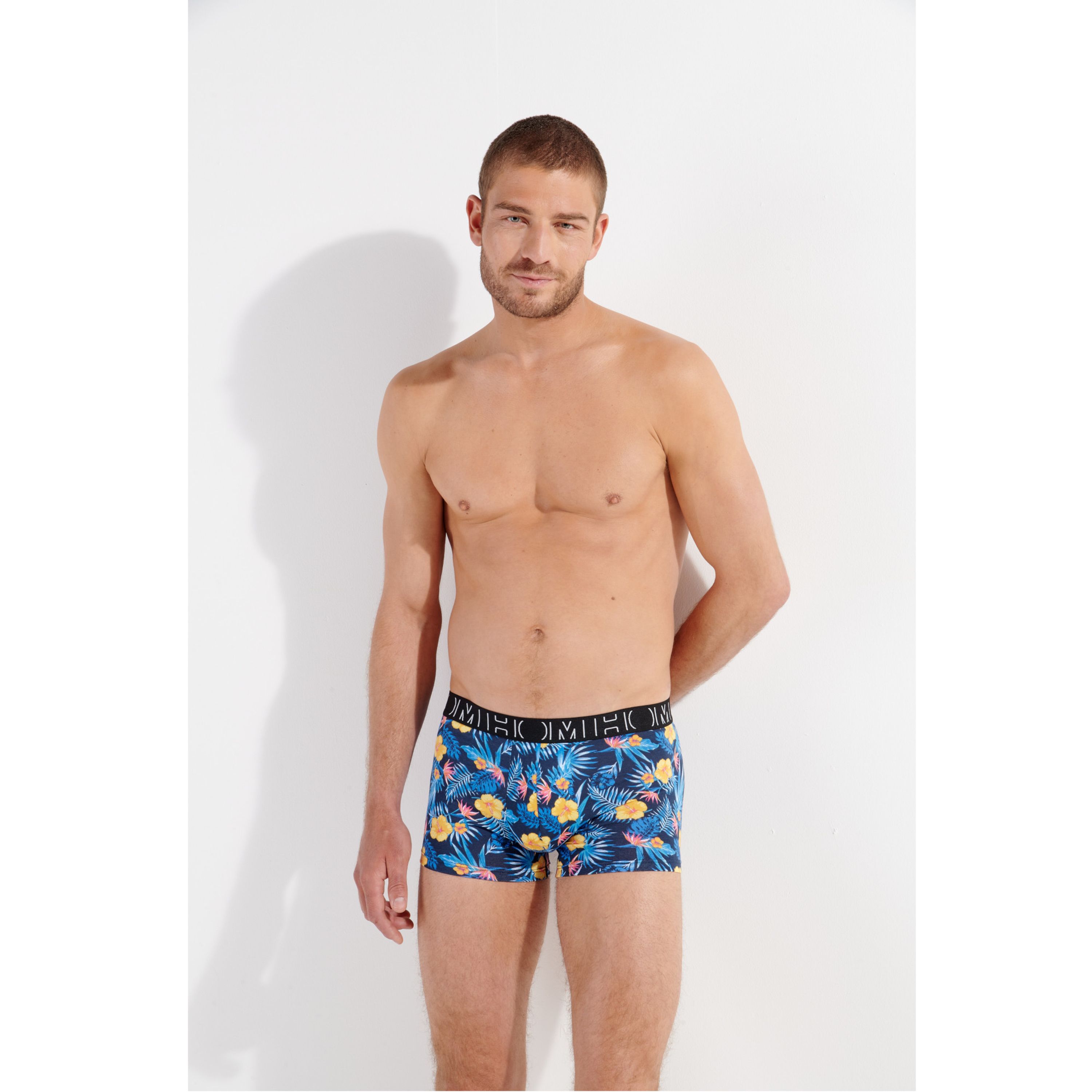 Мужские трусы боксеры набор из 3-х штук (черные, черные с принтом, серые ) HOM GINO #2 Boxer Briefs 3p 402732_40T033 фото 2