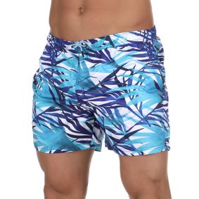 Фото Мужские шорты для плавания белые с синим принтом DOREANSE 3813 Aquarium