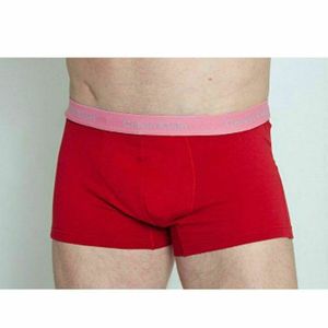 Фото Мужские трусы Calvin Klein MEN красные с розовым поясом