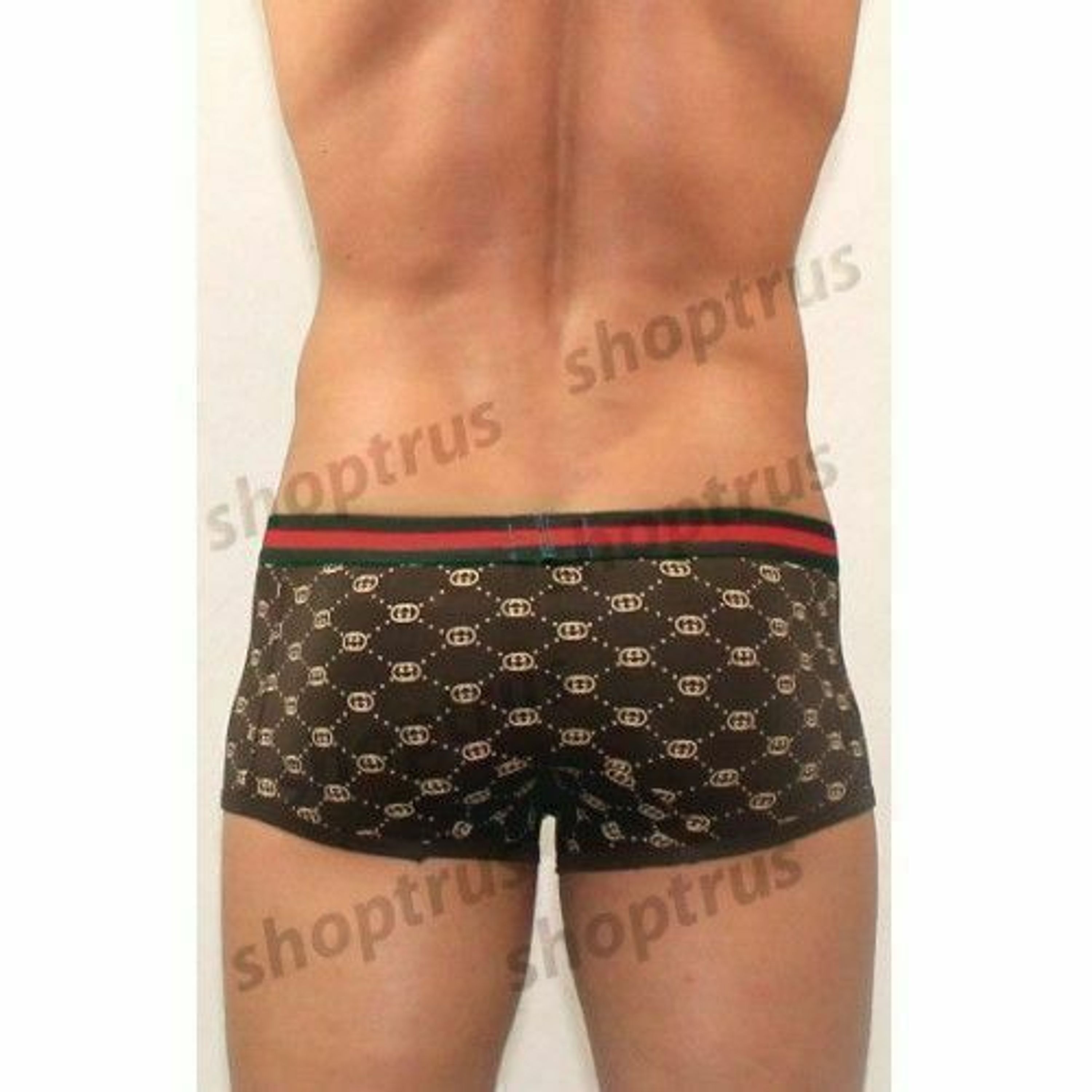 Мужские трусы хипсы коричневые Gucci Hip Boxer фото 2