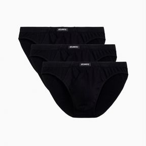 Фото Мужские трусы слипы черные набор 3в1 классика ATLANTIC Basic Man 3BMP-006